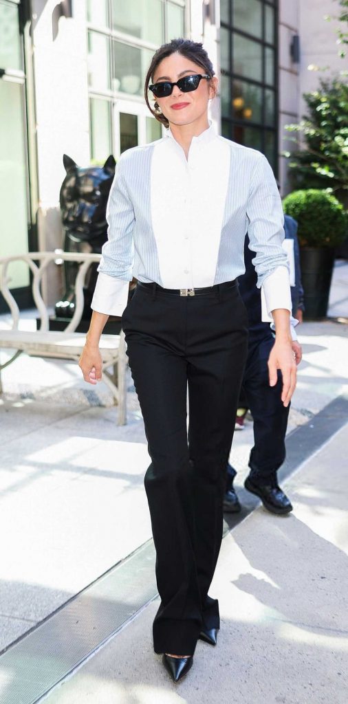 Monica Barbaro in a Black Pants