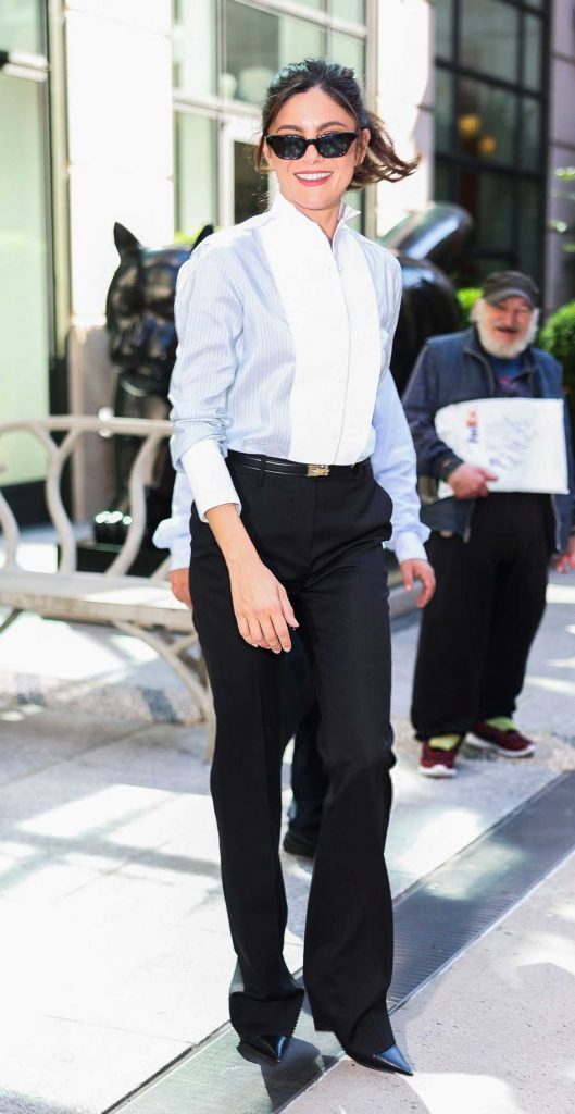 Monica Barbaro in a Black Pants