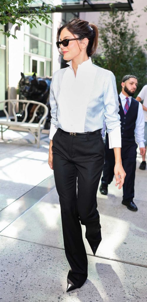 Monica Barbaro in a Black Pants