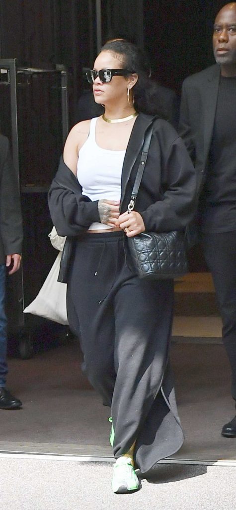 Rihanna in a Neon Green Puma Trainers