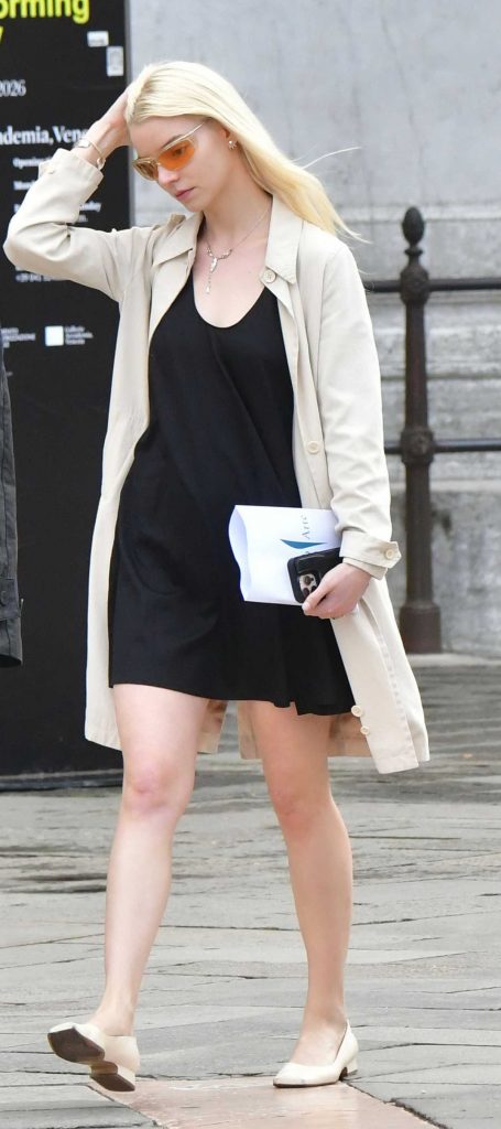 Anya Taylor-Joy in a Beige Trench Coat