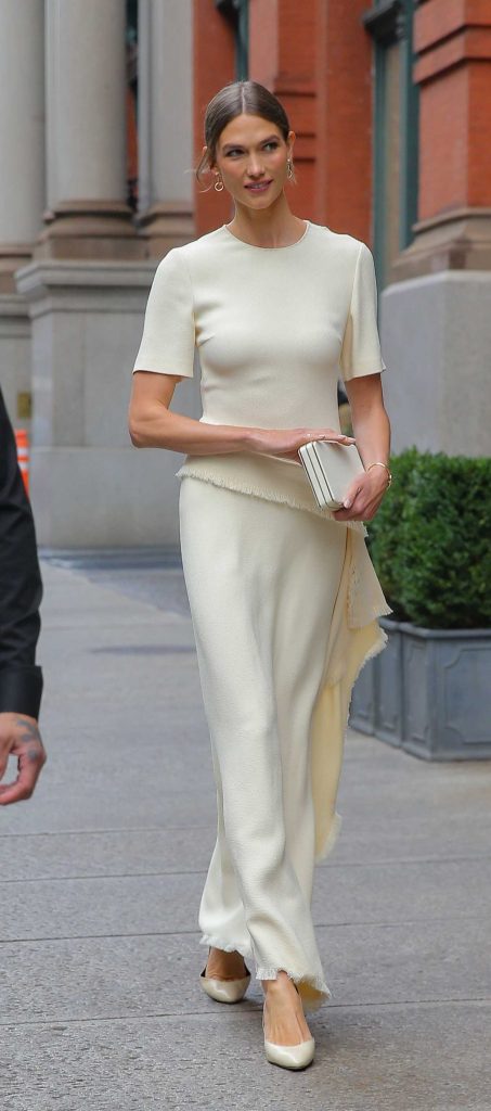 Karlie Kloss in a Cream Long Dress
