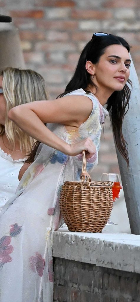 Kendall Jenner in a White Floral Dress