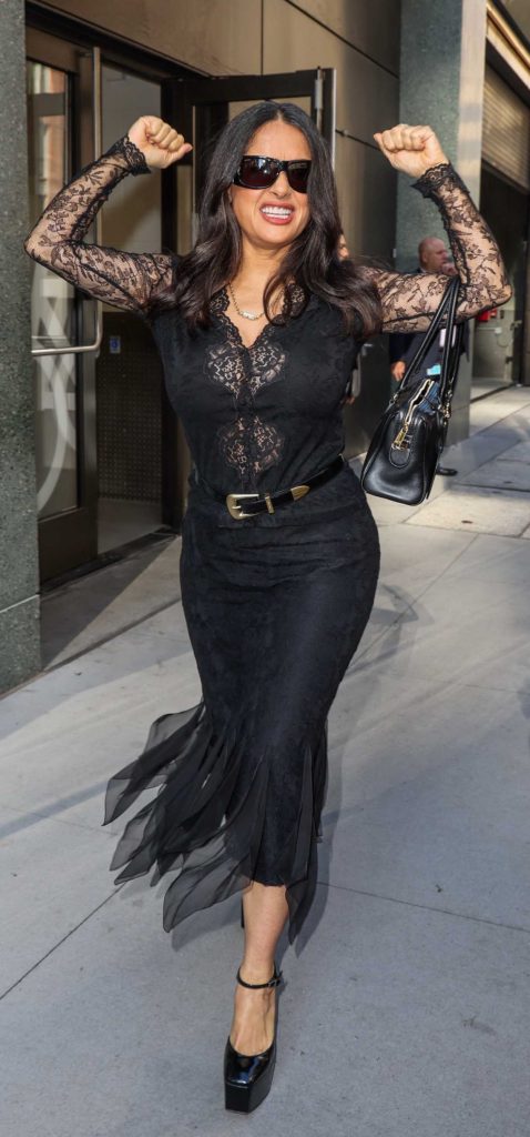 Salma Hayek in a Black Blouse