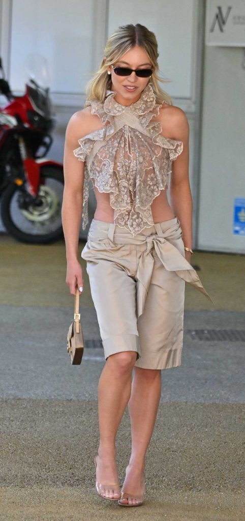 Sydney Sweeney in a Beige Ensemble