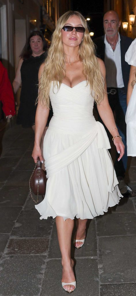 Sydney Sweeney in a White Dress
