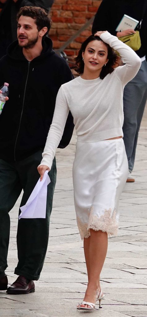 Camila Mendes in a White Skirt