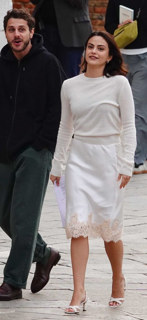 Camila Mendes in a White Skirt