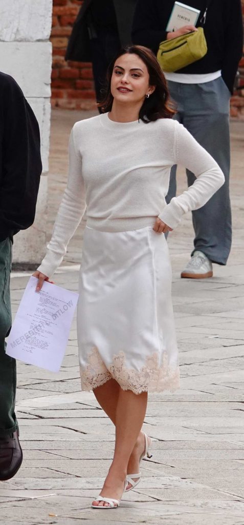Camila Mendes in a White Skirt