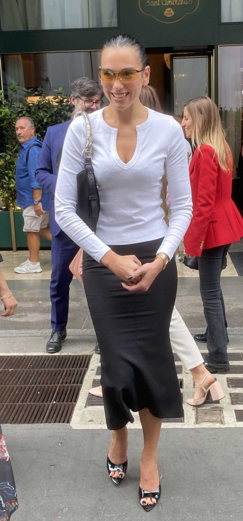 Dua Lipa in a Black Skirt