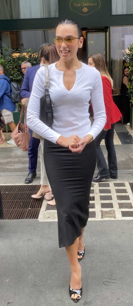 Dua Lipa in a Black Skirt