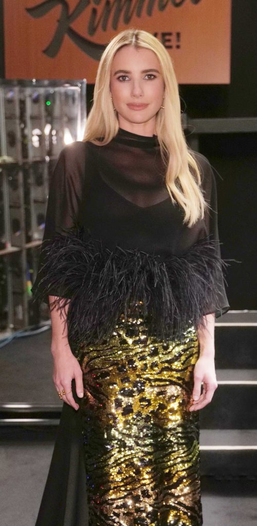Emma Roberts in a Black Blouse