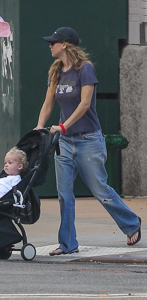 Jennifer Lawrence in a Blue Ripped Jeans
