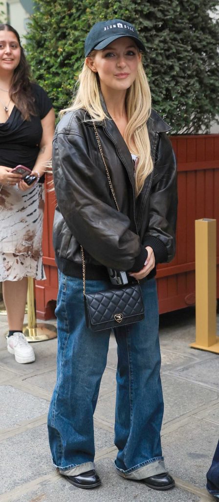 Mckenna Grace in a Black Leather Jacket
