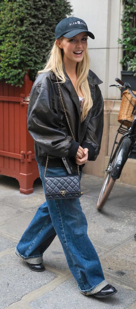 Mckenna Grace in a Black Leather Jacket