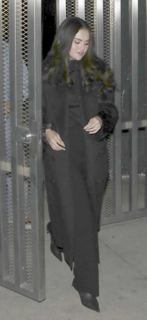 Selena Gomez in a Black Coat