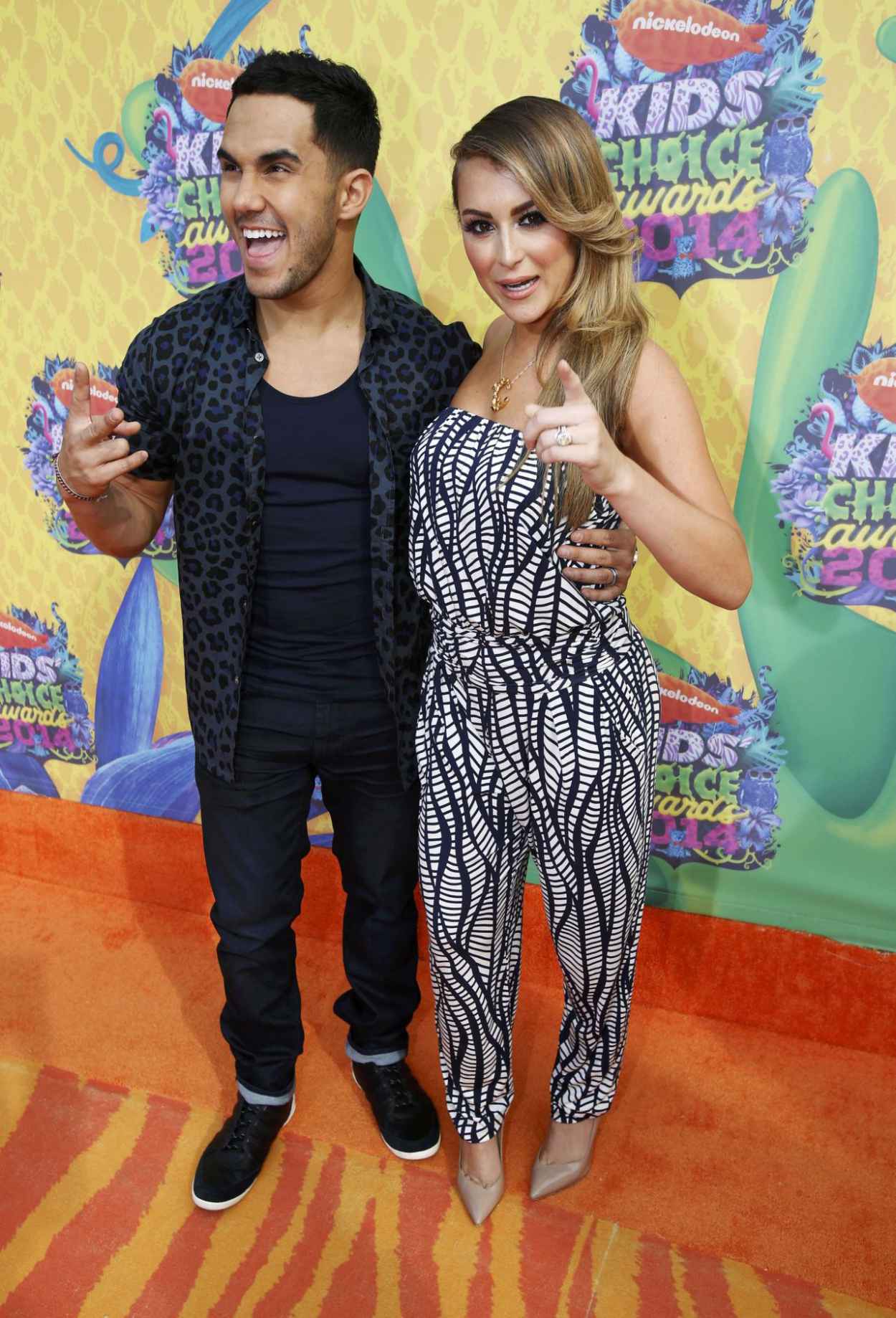 Alexa Vega in Tart White and Navy Printed Jumpsuit – Kids Choice Awards