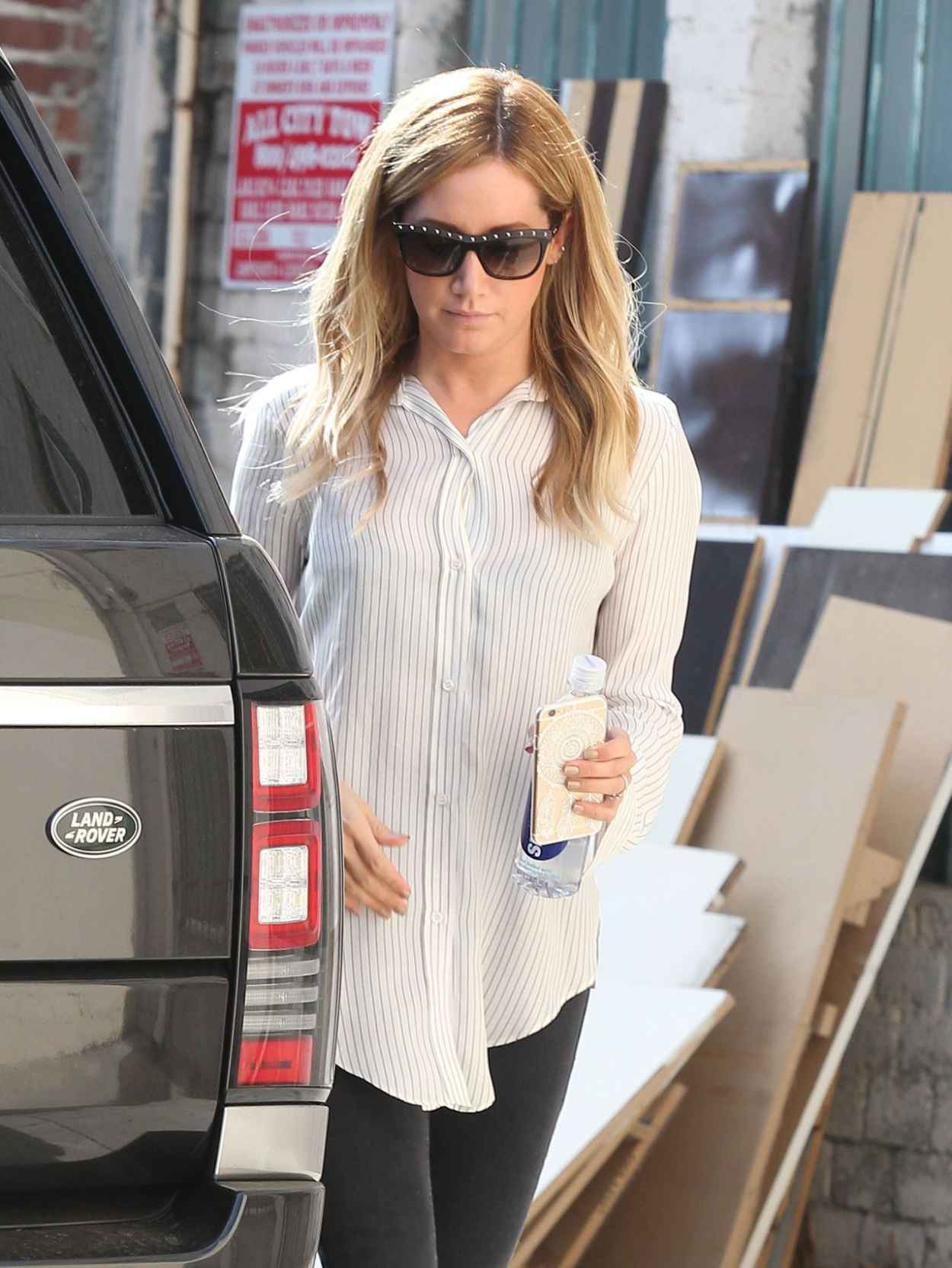 Ashley Tisdale Casual Style – Leaving a Salon in Los Angeles, May 2015