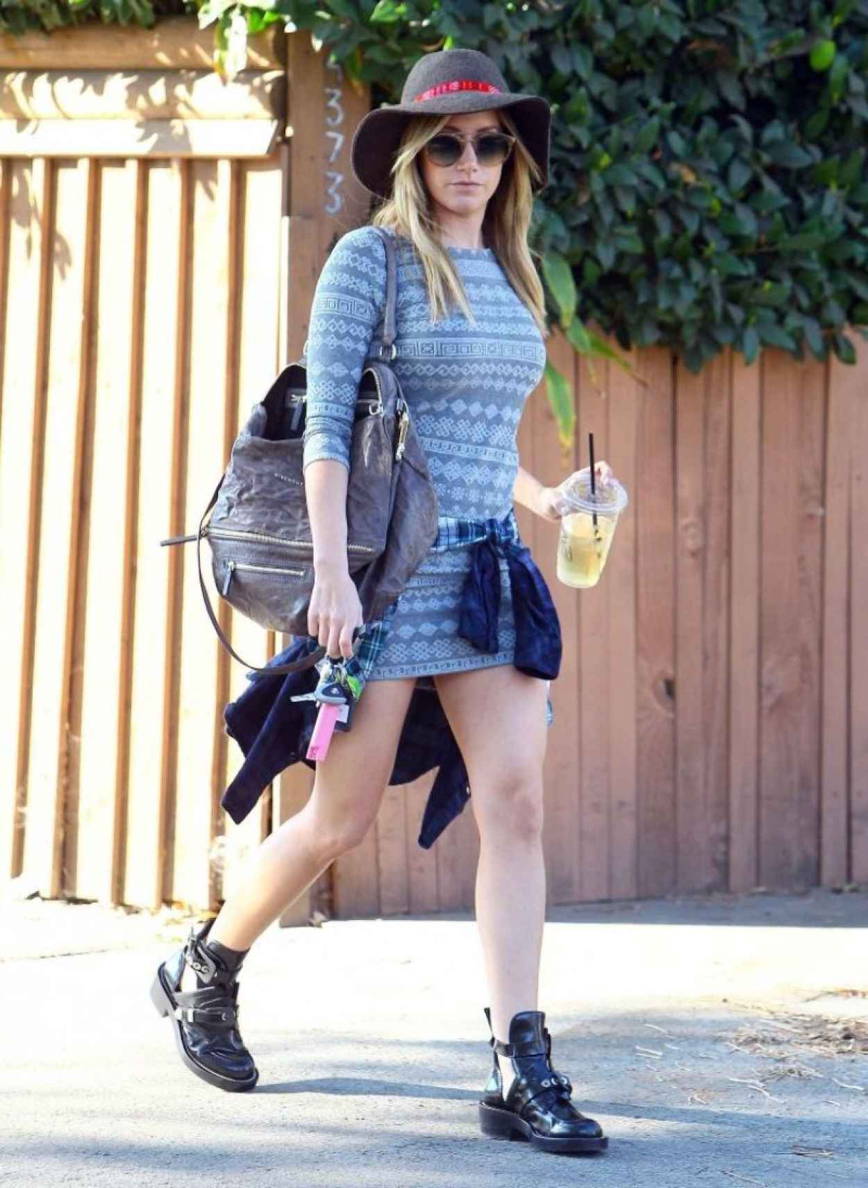 Ashley Tisdale Shows Off Legs In Short Dress - Out in Studio City - February 2015-1