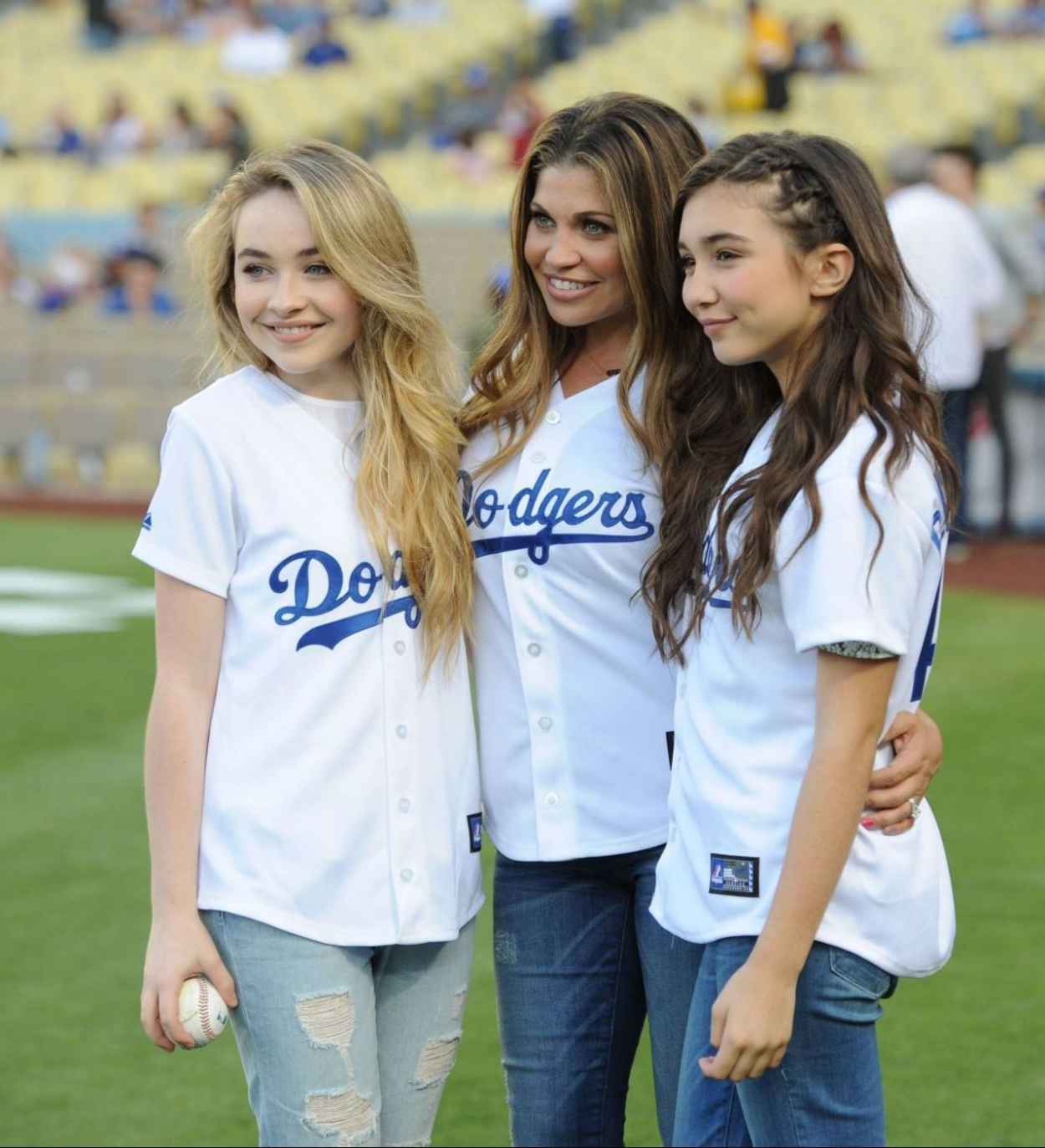 Danielle Fishel, Sabrina Carpenter and Rowan Blanchard - Dodgers Game in Los Angeles - June 2015-1
