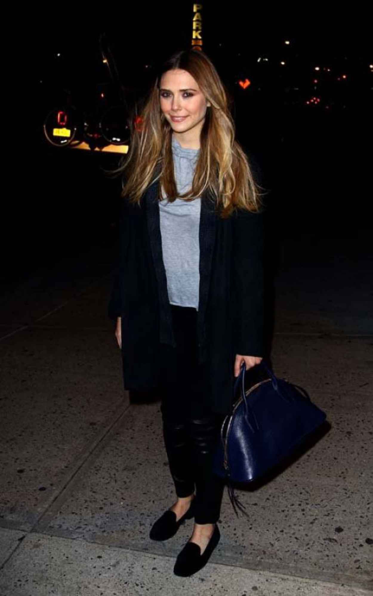 Elizabeth Olsen Street Style - Arriving at The Daily Show with Jon Stewart in New York City-4