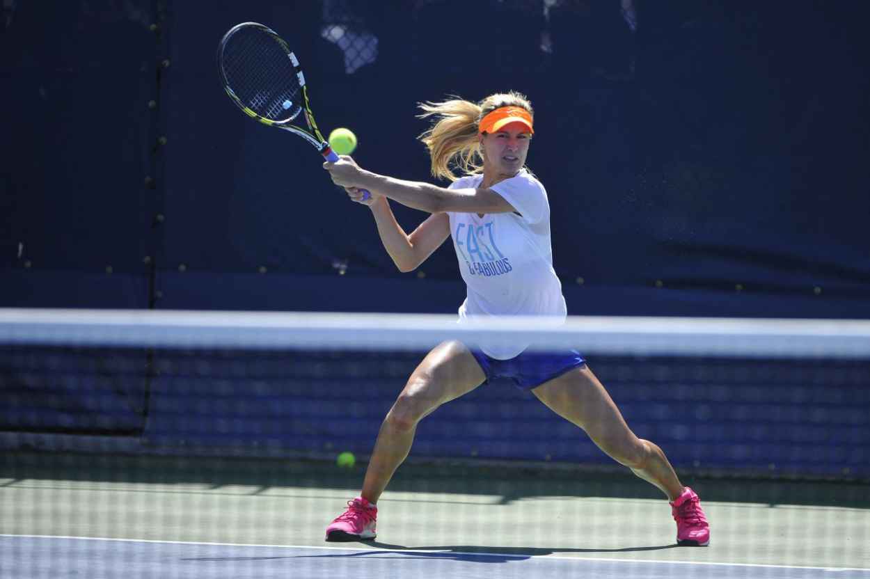 Eugenie Bouchard Practice at the 2015 US Open in New York City