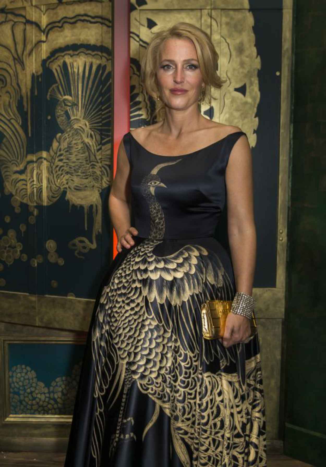 Gillian Anderson - Filthy Lucre Peacock Feather Gala, May 2015-1