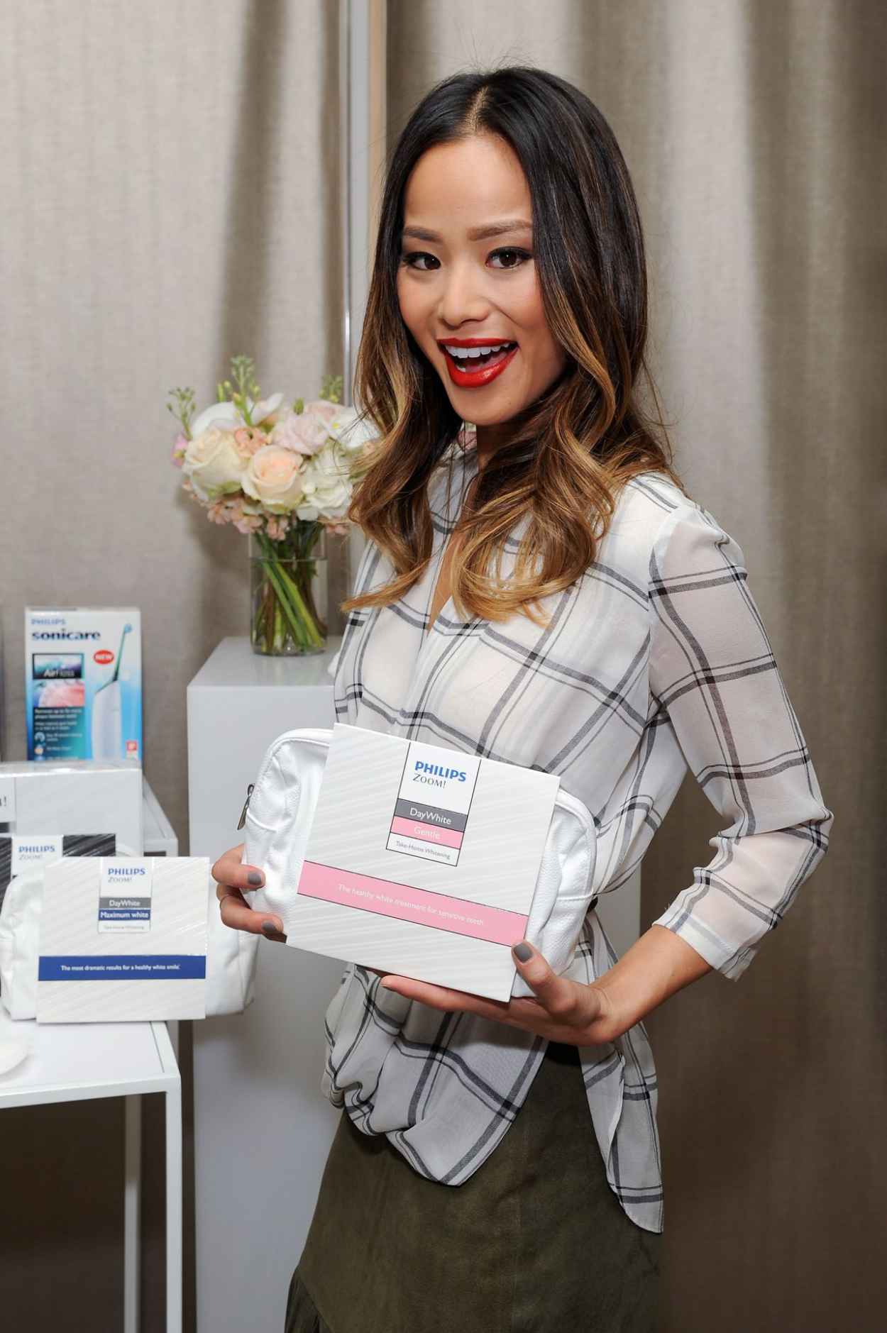 Jamie Chung Promoting Philips Sonicare and Philips Zoom in New York