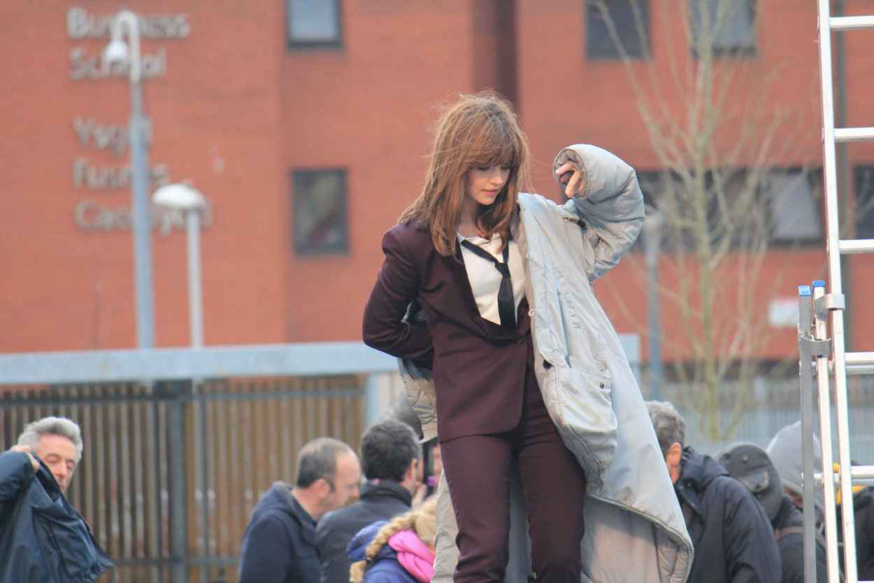 Jenna Coleman - Doctor Who Set Photos - Cardiff, March 2015-5
