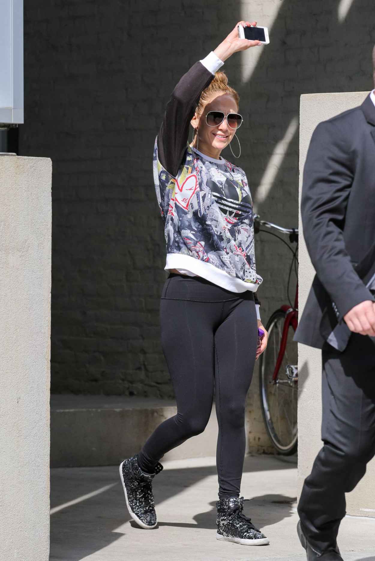 Jennifer Lopez in Spandex – Leaving Her Apartment in New York City