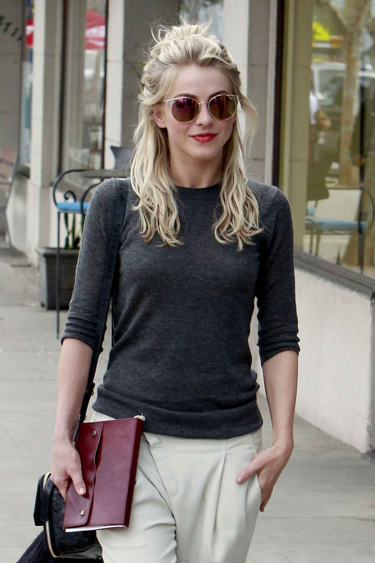 Julianne Hough Street Style - Leaves a Restaurant After Having Lunch With Friends - January 2015-1