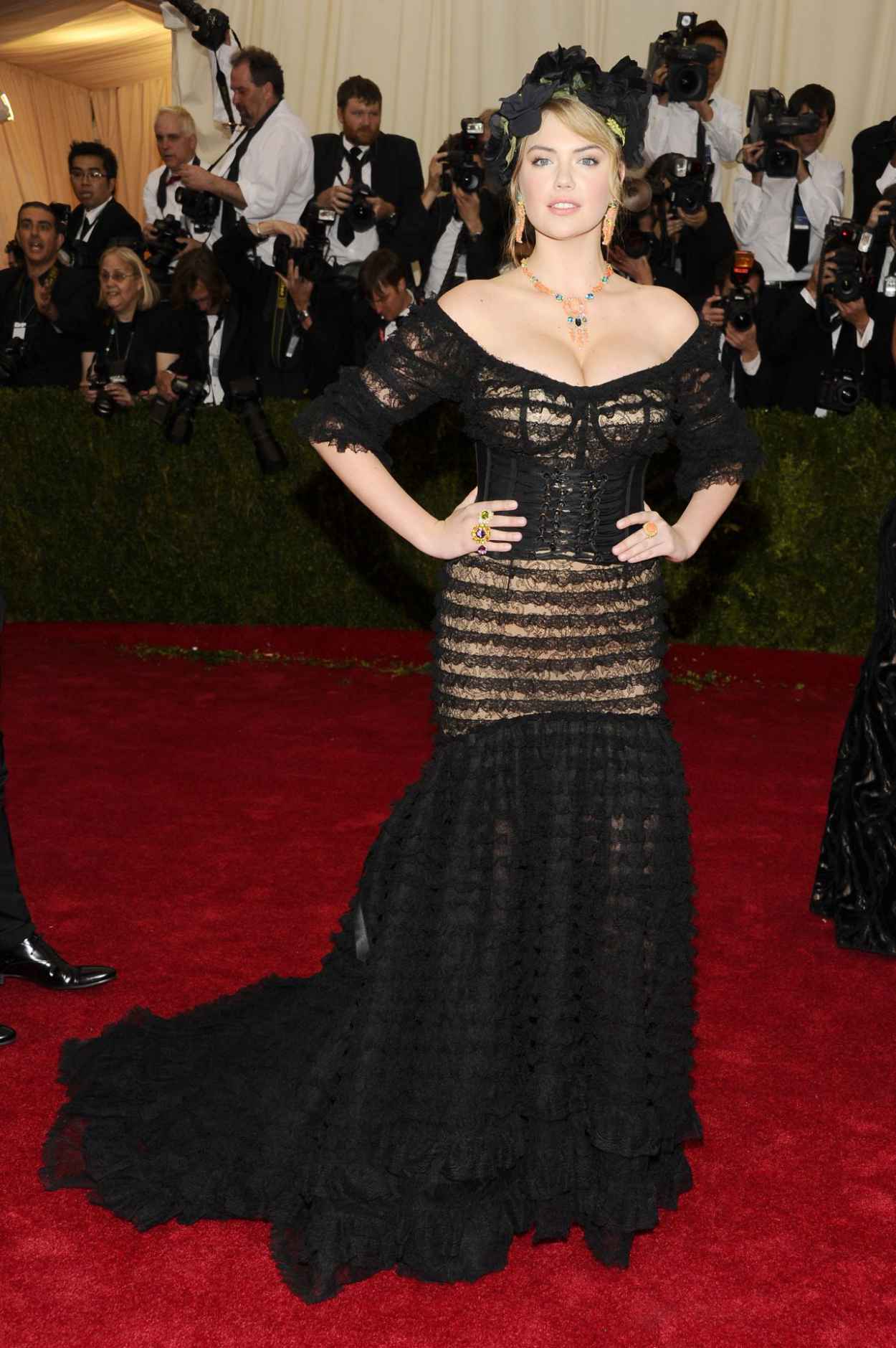 Kate Upton Wearing Dolce & Gabbana Gown 2015 Met Costume Institute Gala