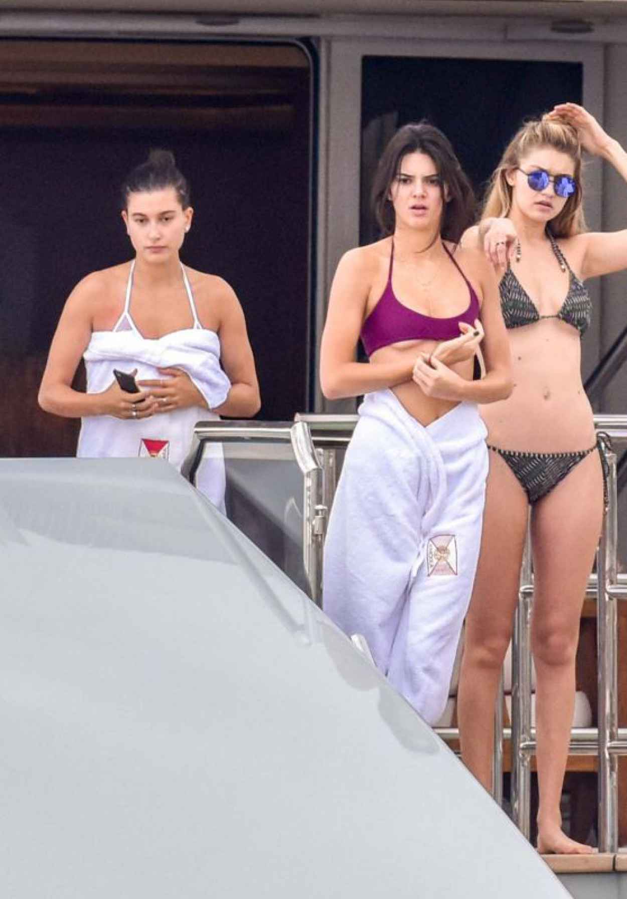 Kendall Jenner, Bella Hadid & Gigi Hadid, Hailey Baldwin - On a Yacht in Monte Carlo, May 2015-1