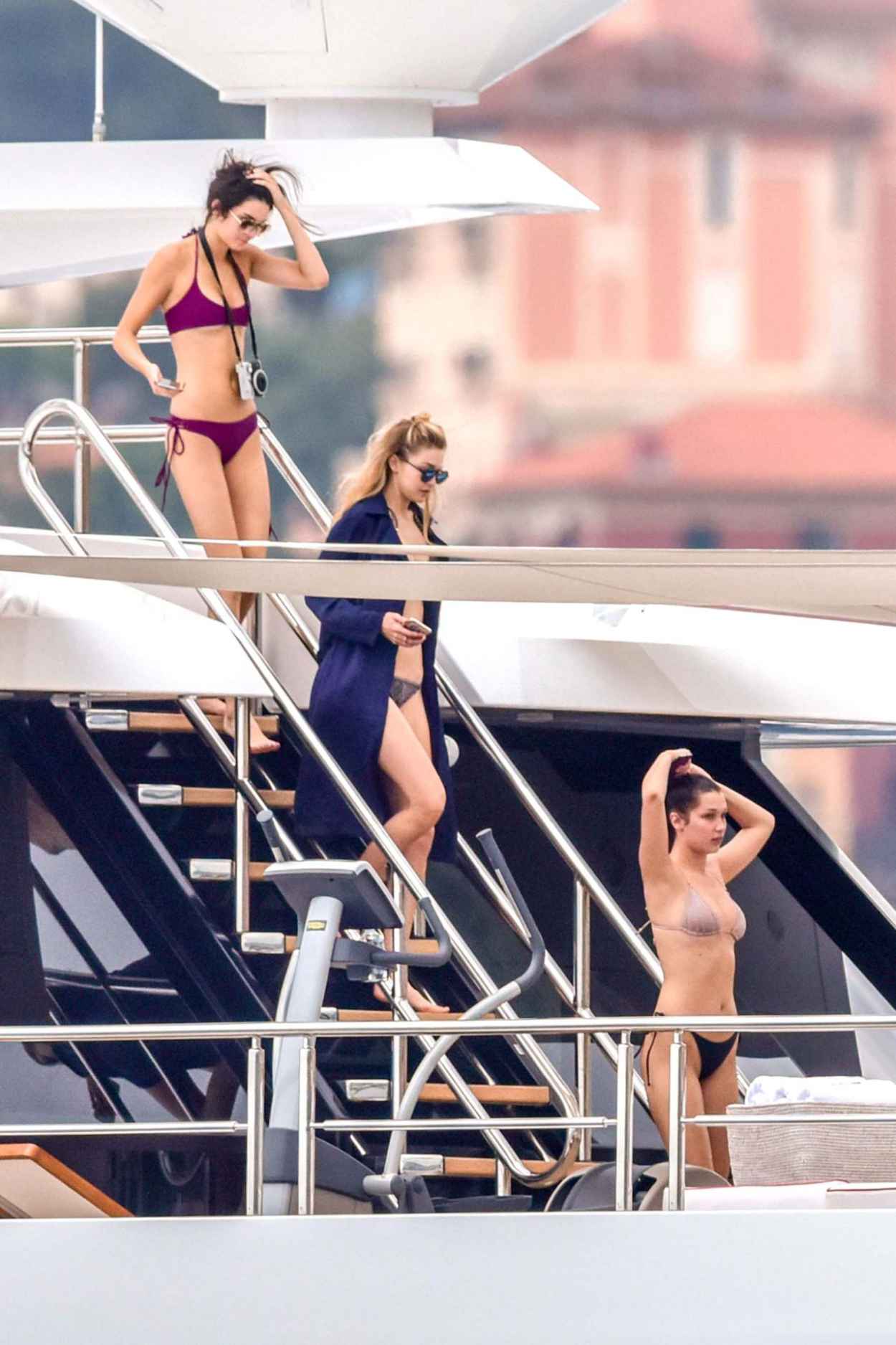 Kendall Jenner, Bella Hadid & Gigi Hadid, Hailey Baldwin - On a Yacht in Monte Carlo, May 2015-4