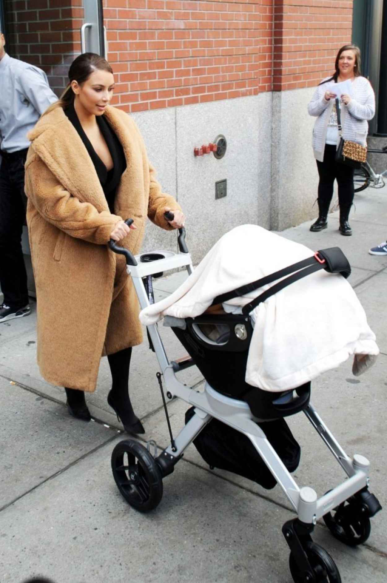 Kim Kardashian Street Style - Takes Baby For A Stroll - Out in New York City-3