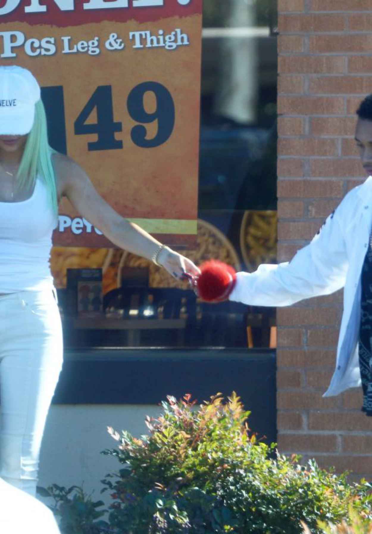 Kylie Jenner With Boyfriend Tyga – Popeyes Fast Food in Sherman Oaks