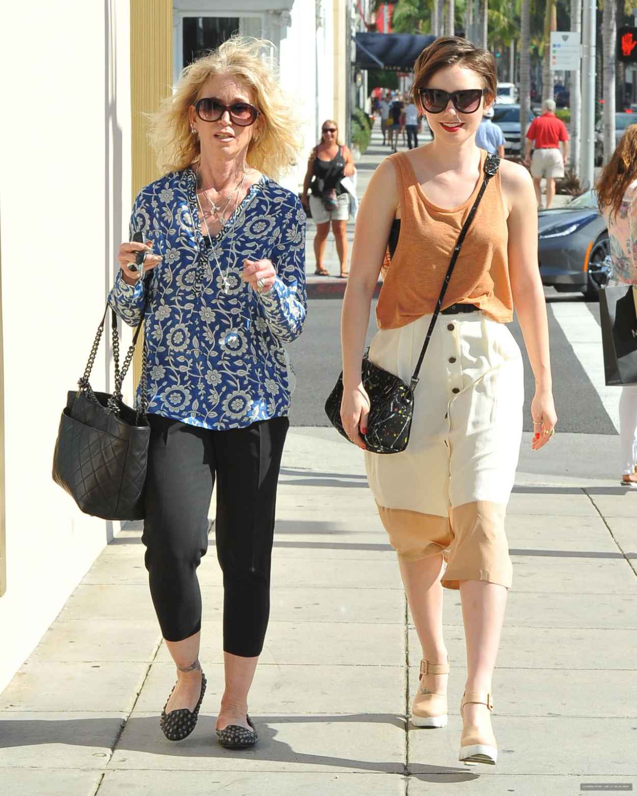 Lily Collins – Shopping With Her Mom – Rodeo Drive in Los Angeles