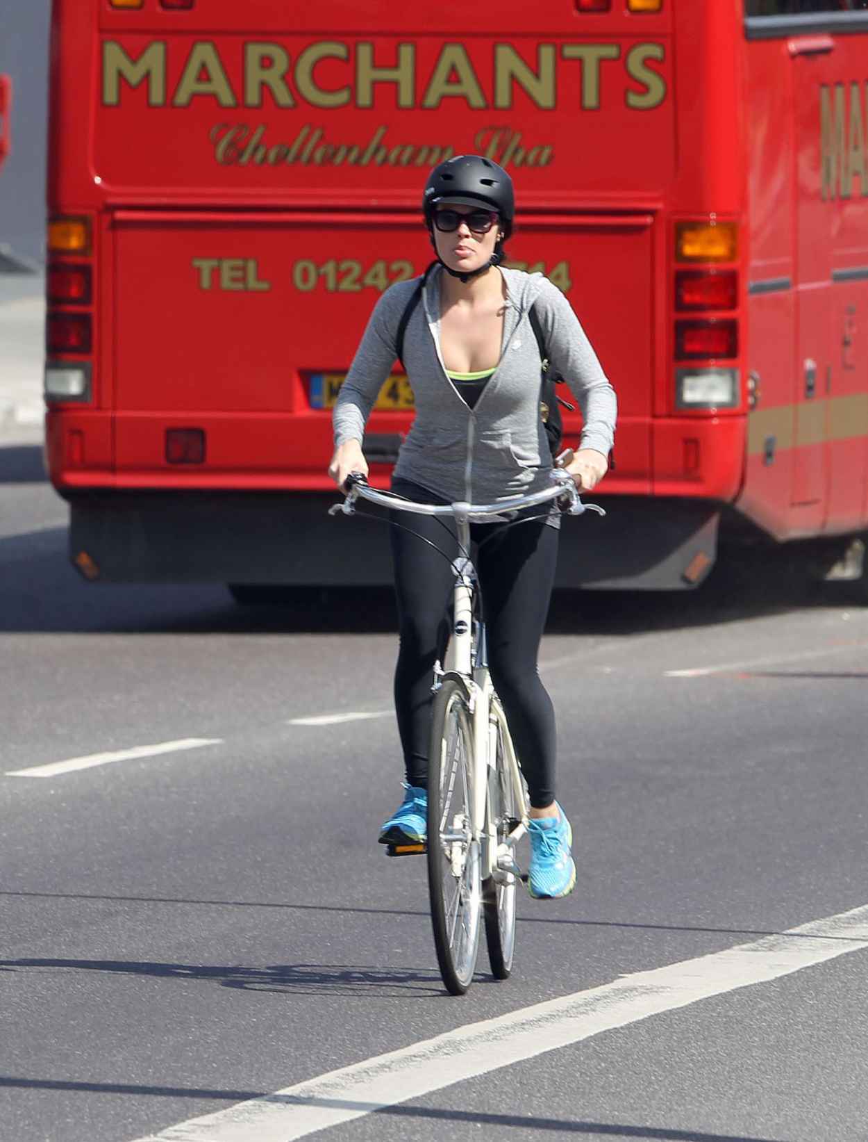 Margot Robbie in Tights - Enjoying a Bike Ride Round London - April 2015-4