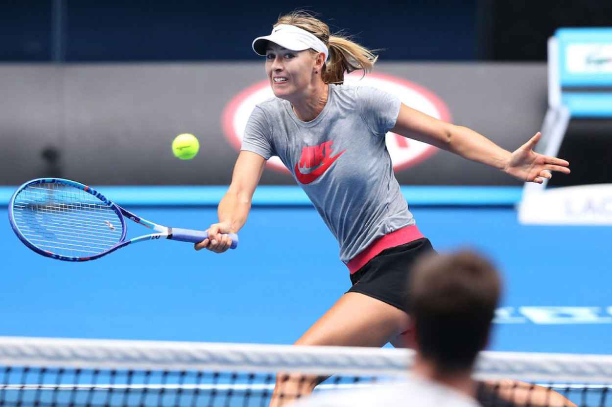 Maria Sharapova – Practice Session in Melbourne, January 2015