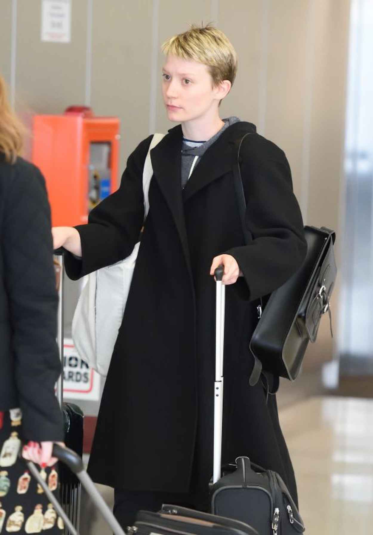 Mia Wasikowska at JFK Airport, October 2015-1