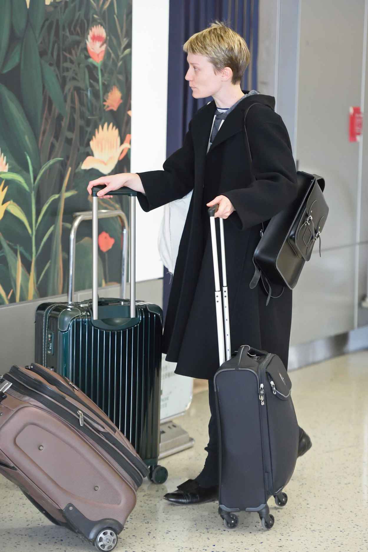 Mia Wasikowska at JFK Airport, October 2015-5