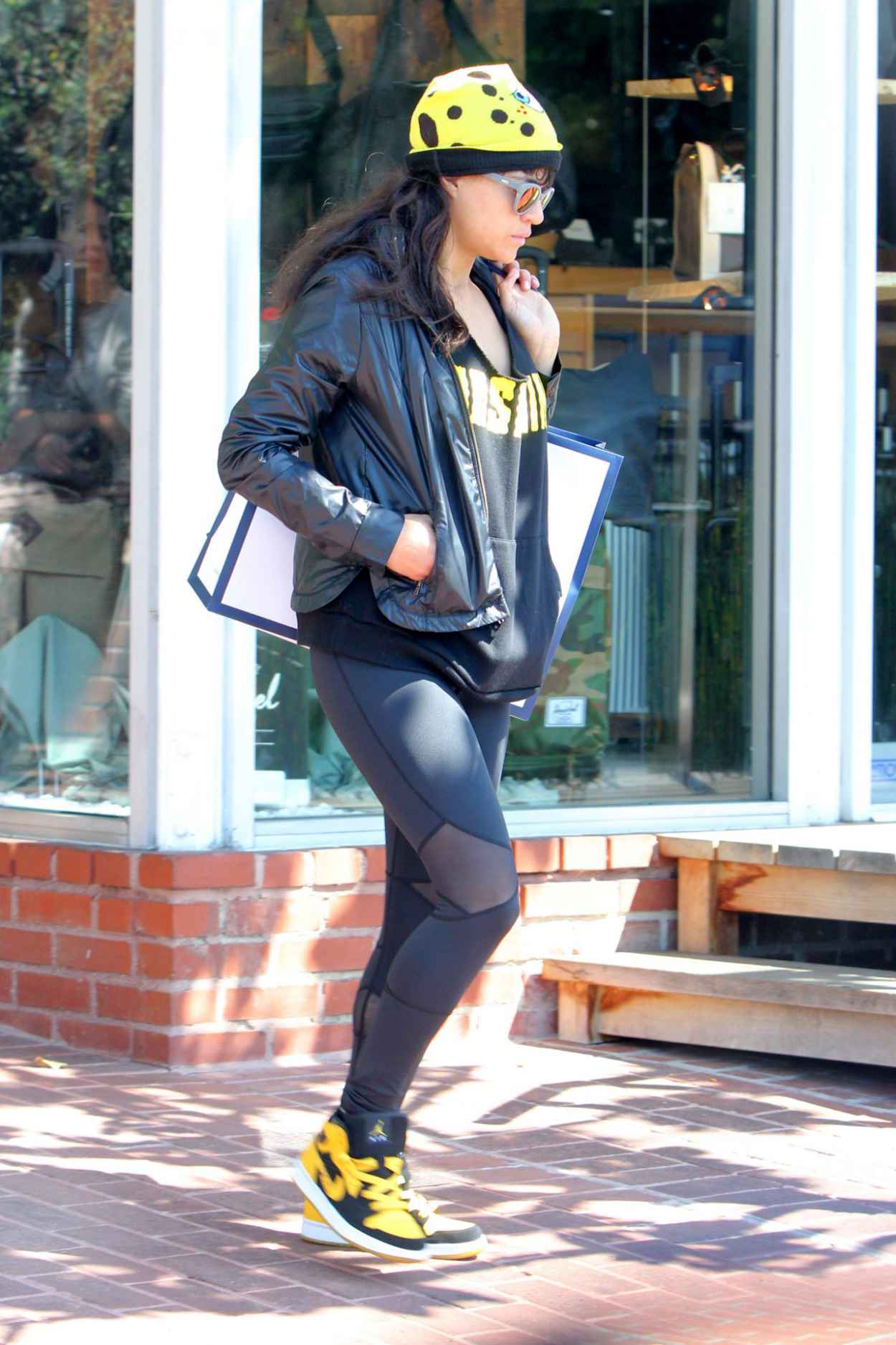 Michelle Rodriguez in Tights – Shopping in West Hollywood, March 2015