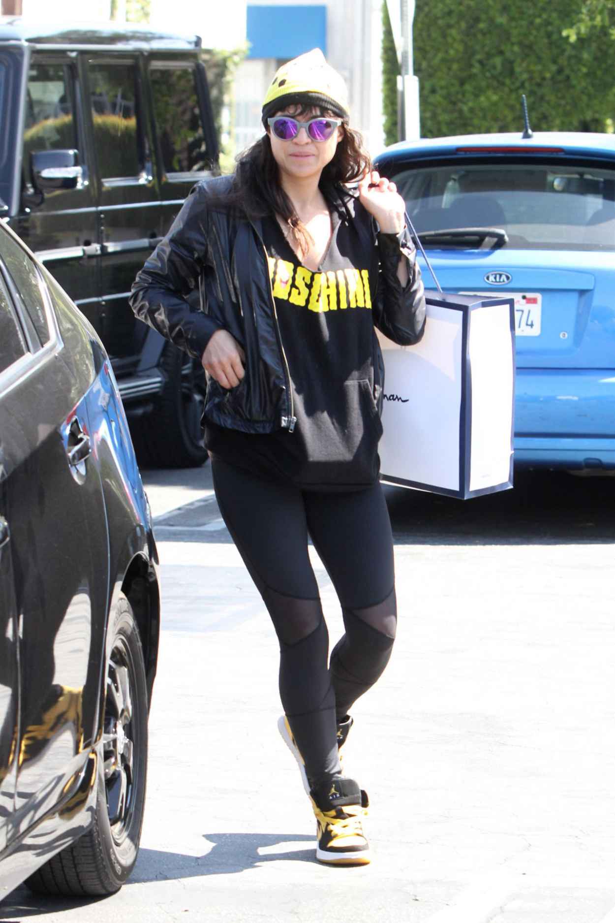 Michelle Rodriguez in Tights – Shopping in West Hollywood, March 2015