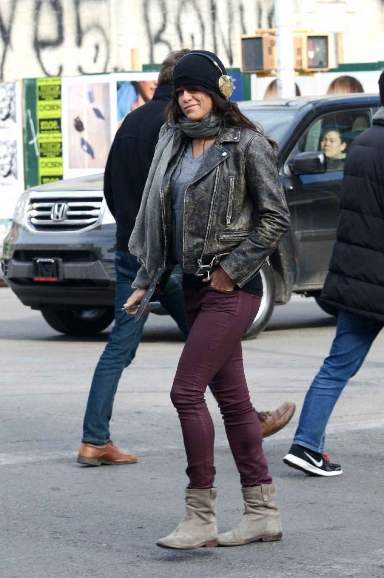 Michelle Rodriguez Street Style – Out in NYC, February 2015 – celebsla.com