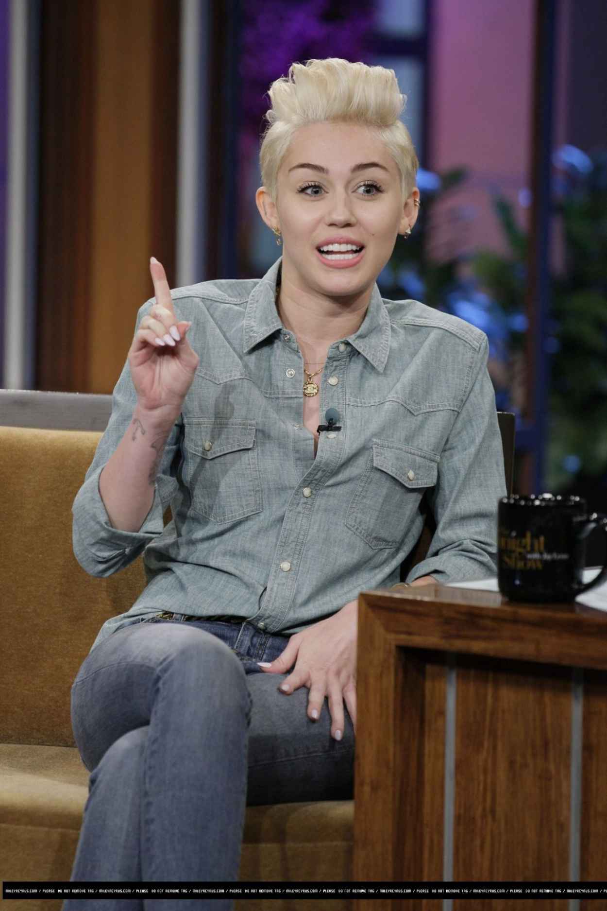 Miley Cyrus – The Tonight Show with Jay Leno Screencaps (HQ) – January ...
