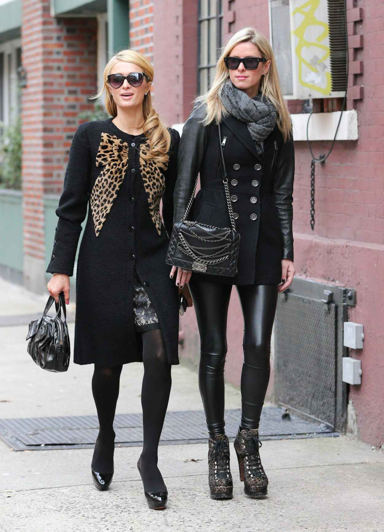 Paris Hilton & Nicky Hilton Street Style - Meat Packing District In NY, January 2015-4