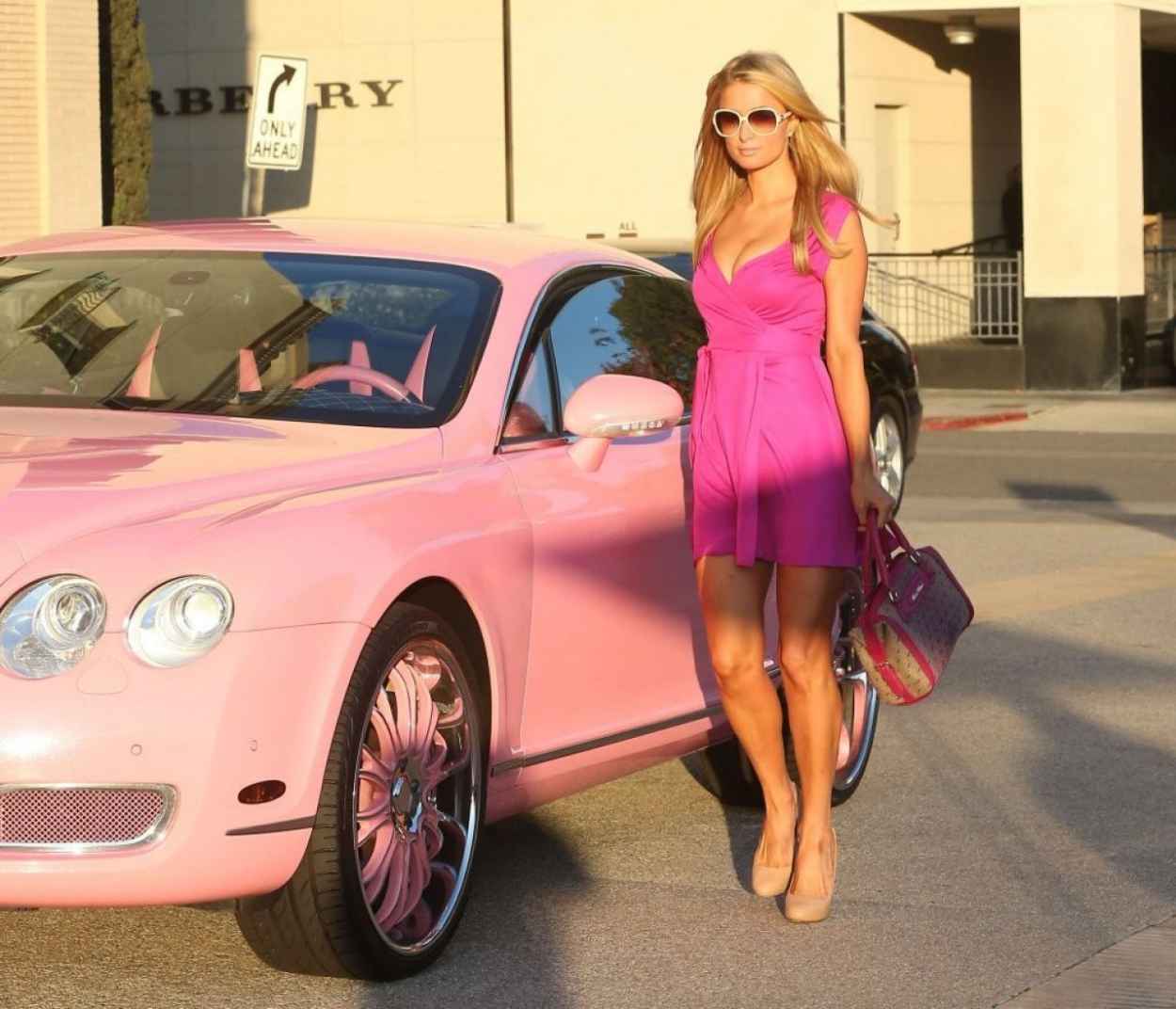 Paris Hilton – Shopping at Barneys & Drives a Pink Bentley Continental ...