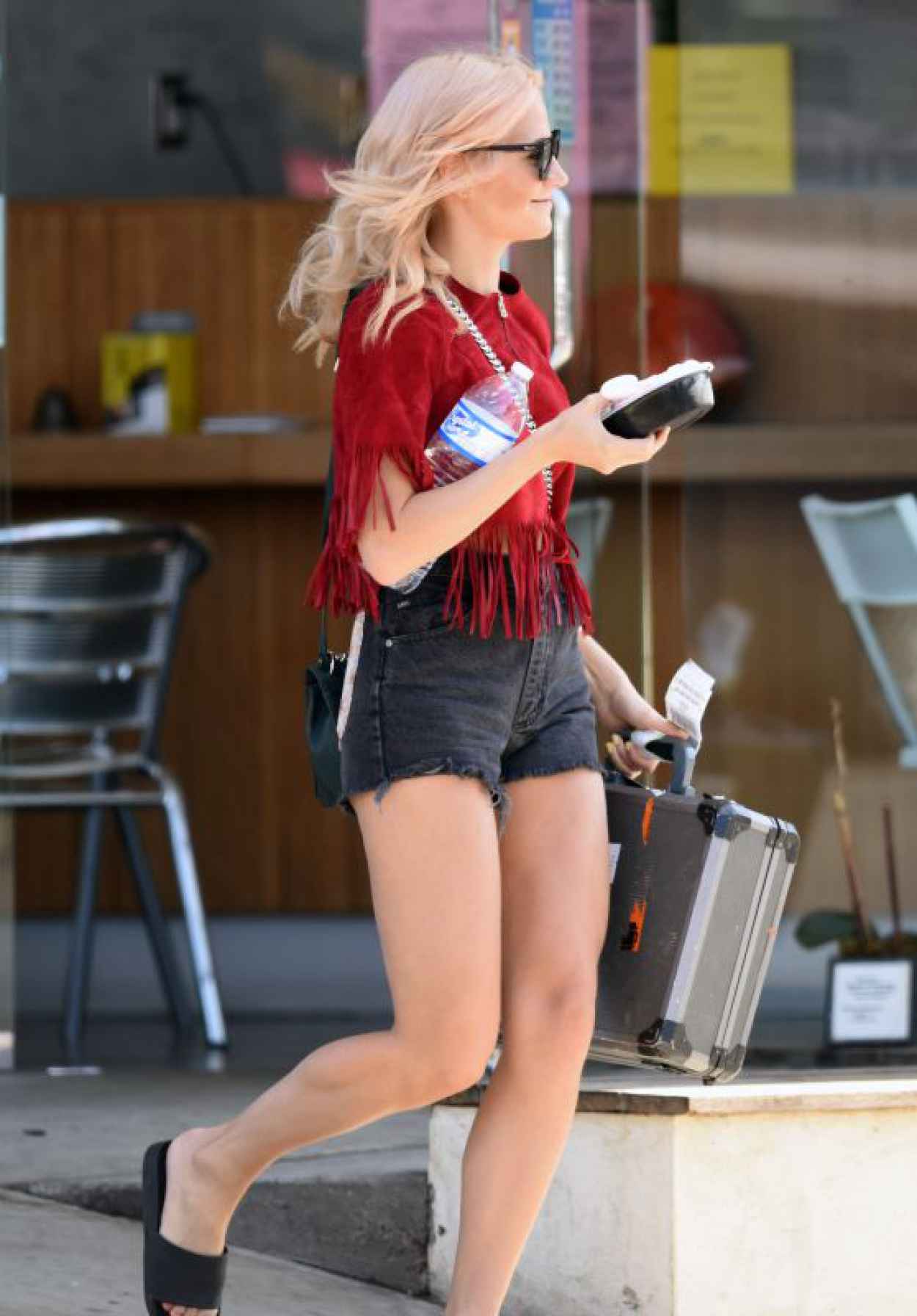 Pixie Lott Leggy in Shorts – Out in Los Angeles, October 2015