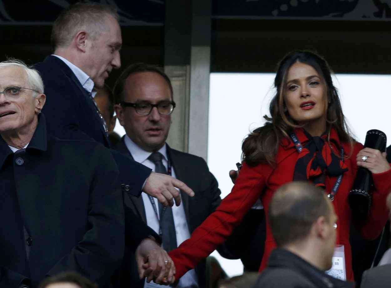 Salma Hayek and Francois-Henri Pinault - French Cup Final 2015 Soccer Match-3
