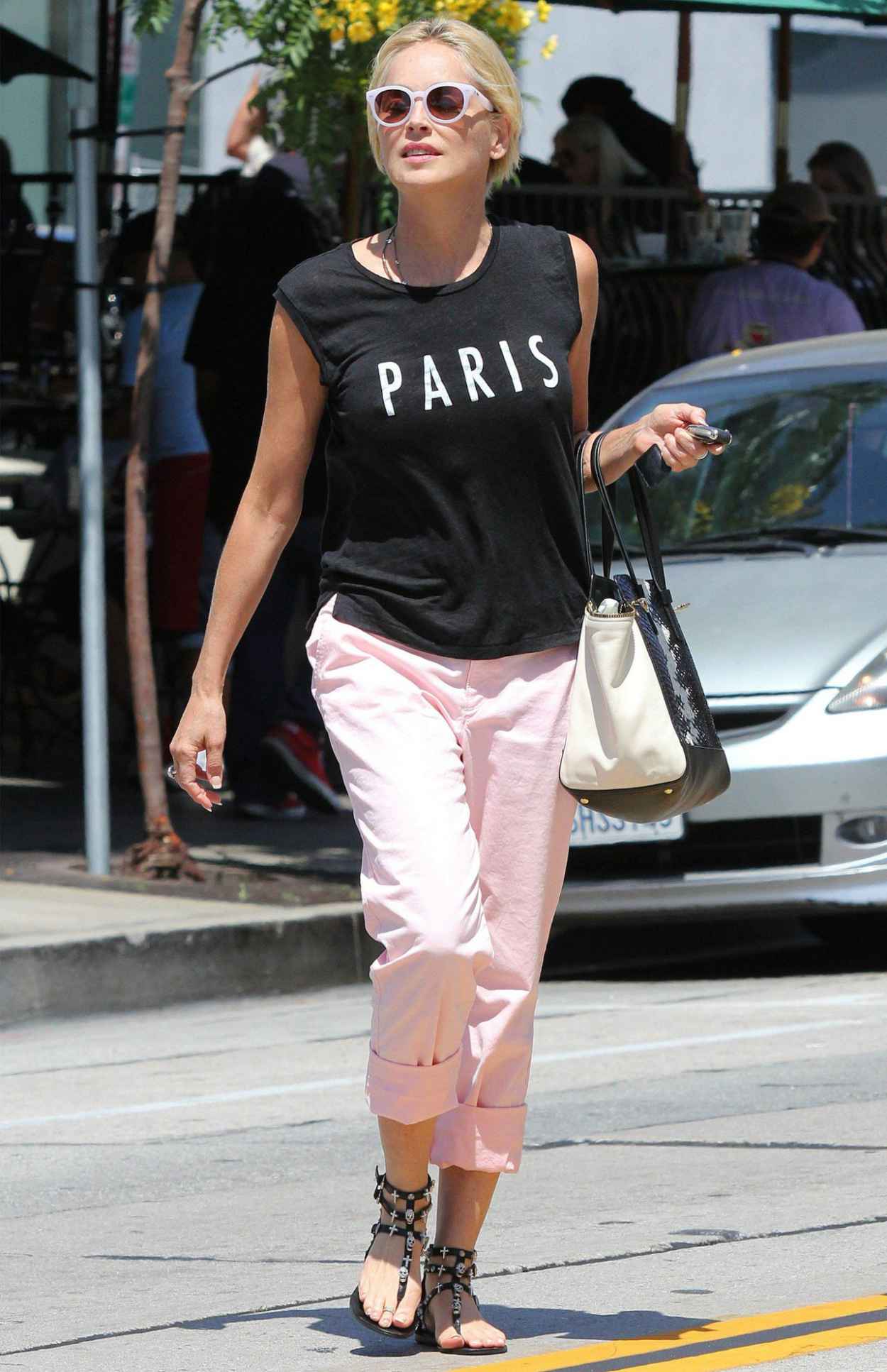 Sharon Stone Street Style – Out in Los Angeles – June 2015 – celebsla.com